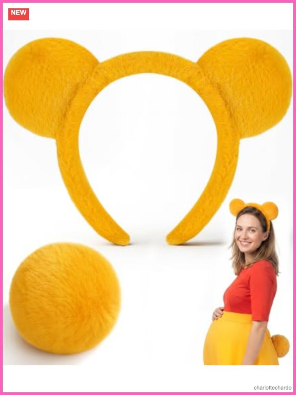 Bear Ears Headband Tail Set Halloween Costume Accessory Women